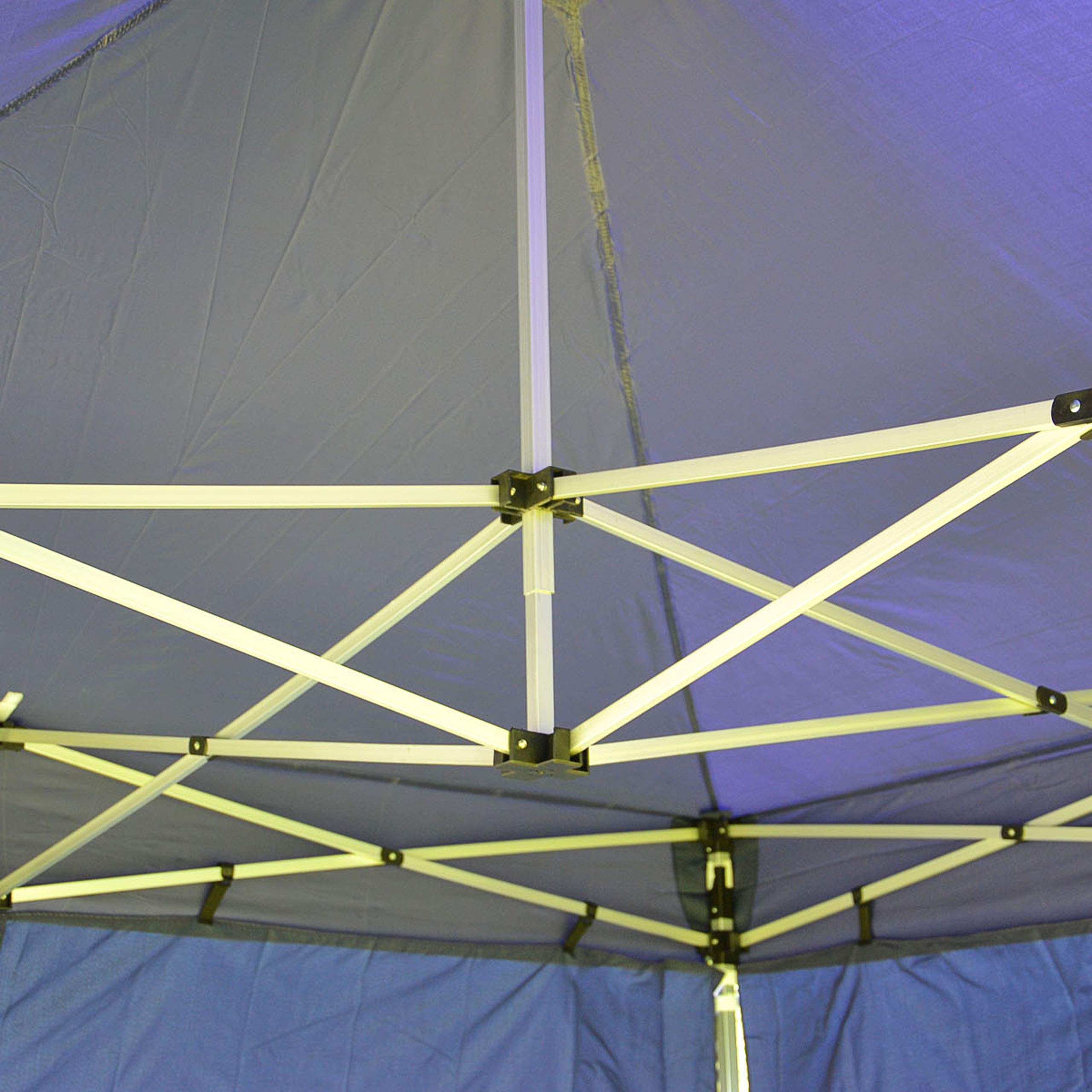Nexos Hochwertiger Falt-Pavillon Partyzelt mit 2 Seitenteilen PROFI Ausführung für Garten Terrasse Feier Markt als Unterstand Plane wasserdichtes Dach 3 x 3 m blau