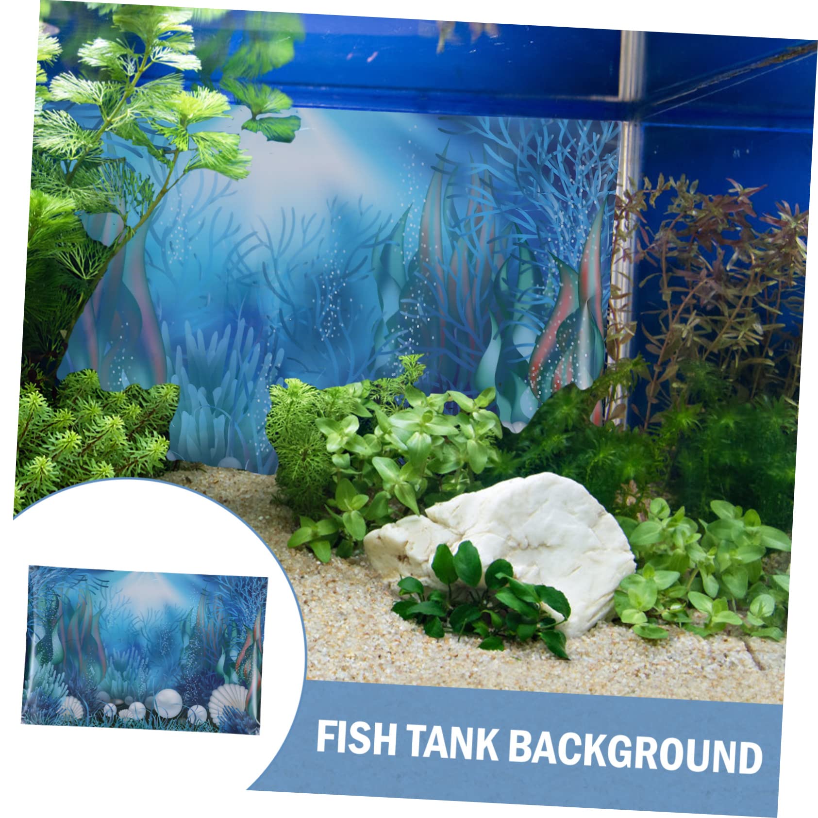 BESPORTBLE 2 Piezas Documento De Antecedentes del Tanque De Peces Decoración del Acuario En Casa Fondo De Pegatinas De Acuario Planta Pósters Decoraciones De Plantas Equipo Retirable Papel 3D