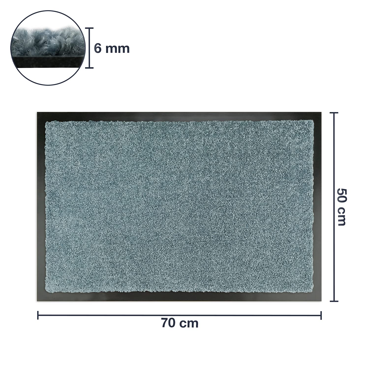 WohnDirect Zerbino Ingresso casa Petrolio 60x90 cm - Interno e Esterno