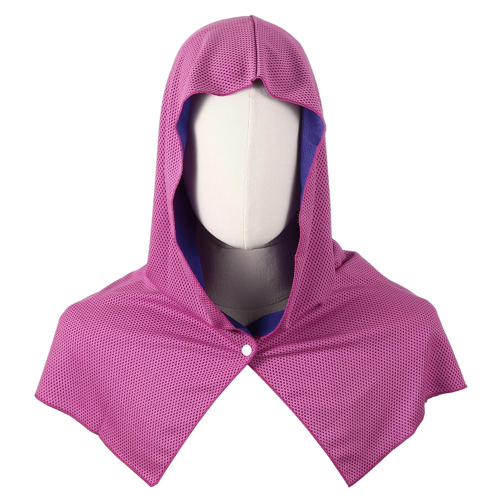 YELARXI Cooling Hoodie Towel, Cooling Towels for Neck and Face Sun Protection Instant Cool Hoodie 1 Pack & Rose Red-Fitting For(Sport/Camping/Work Out/Hot Weather)