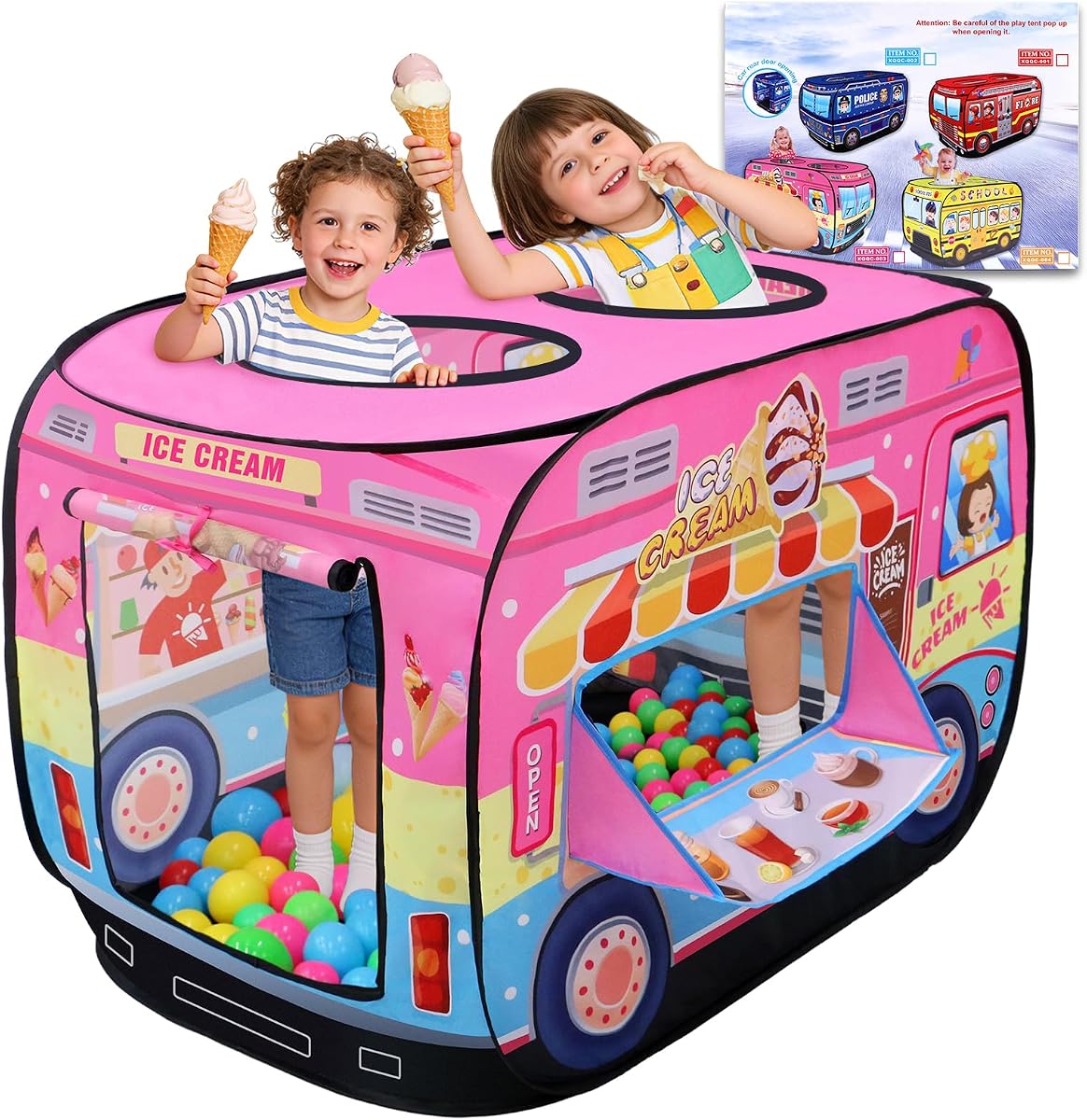Ice Cream Van Pop Up Play Tent Kids Toddler Indoor Outdoor Playhouse Gift | Pop-up tent 3-5 years, Pretend role play toy girls, Portable foldable, Easy storage, Camping, Imaginative play, Ice cream van