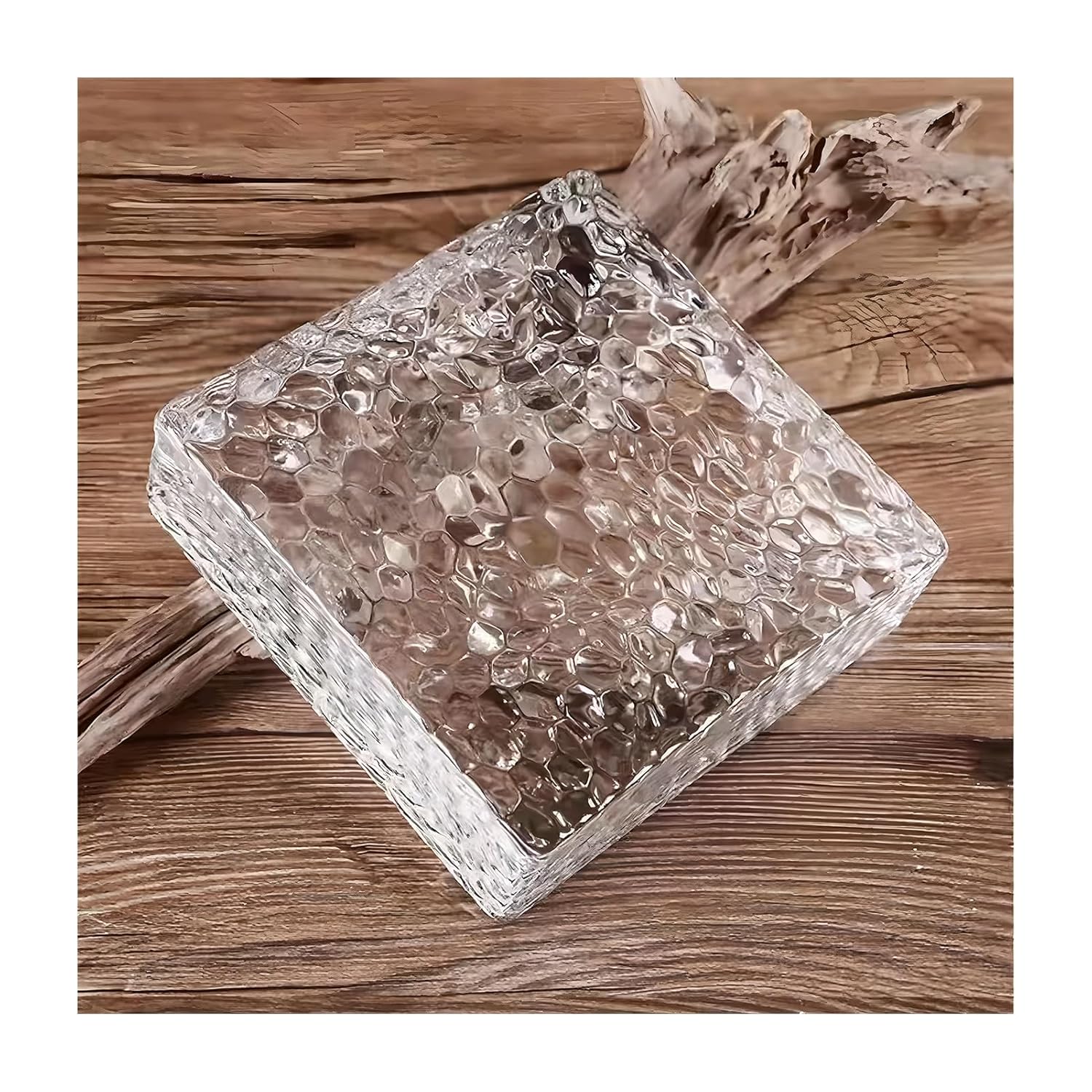 Rectangular High Transparency Glass Block for Home Bathroom Privacy Protection Ice Crystal Textural Clear Brick(1PCS)