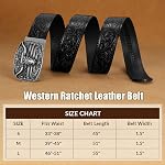 Cowboy Western Ratchet Belt for Men Women with Automatic Western Buckle, Ratchet Cowboy Leather Belt for Jeans Gifts