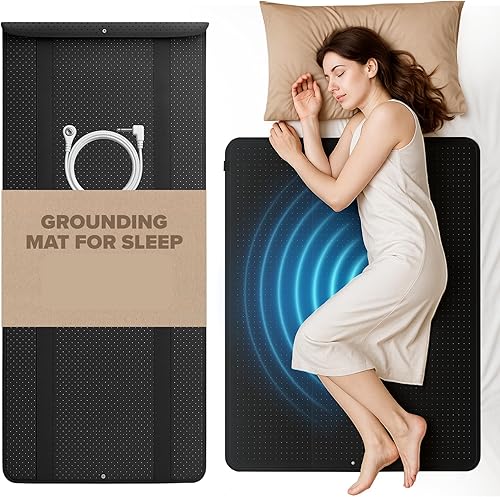 Miniatura 8 de Grounding Mat for Bed Earthing Mat Grounding Pad PU Leather Conductive Sleep Pad with Breathable Surface, Surge-Resistant Cord  Anti-Slip, Easy