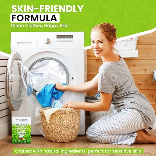 Miniatura 4 de Hojas de detergente ecológico para ropa, aroma de lino fresco, sin plástico, ideal para viajes, a base de plantas, hojas de lavandería totalmente