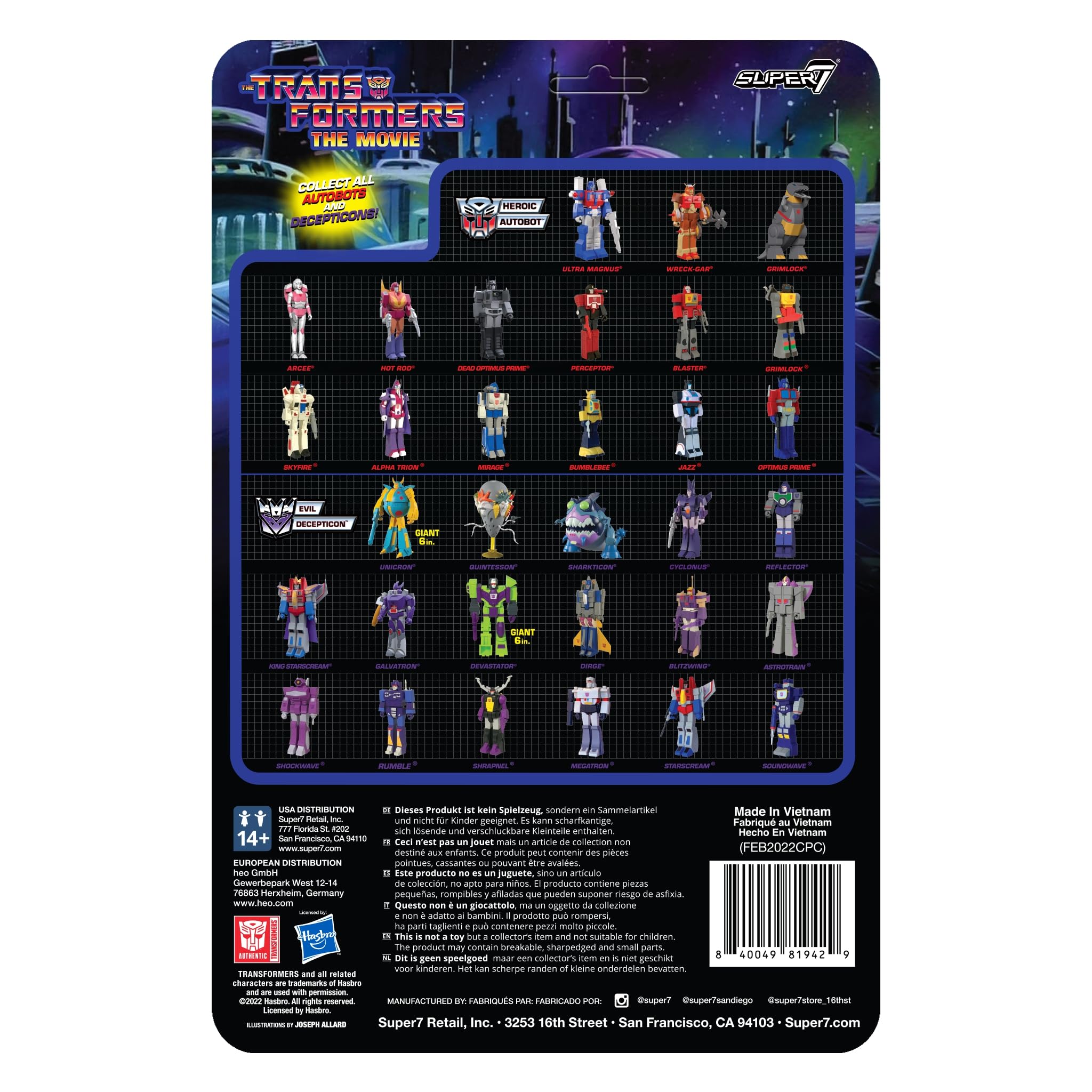 SUPER7 - Transformers ReAction Figures Wave 6 Unicron (Original Toy Prototype), White, 6" - Image 3