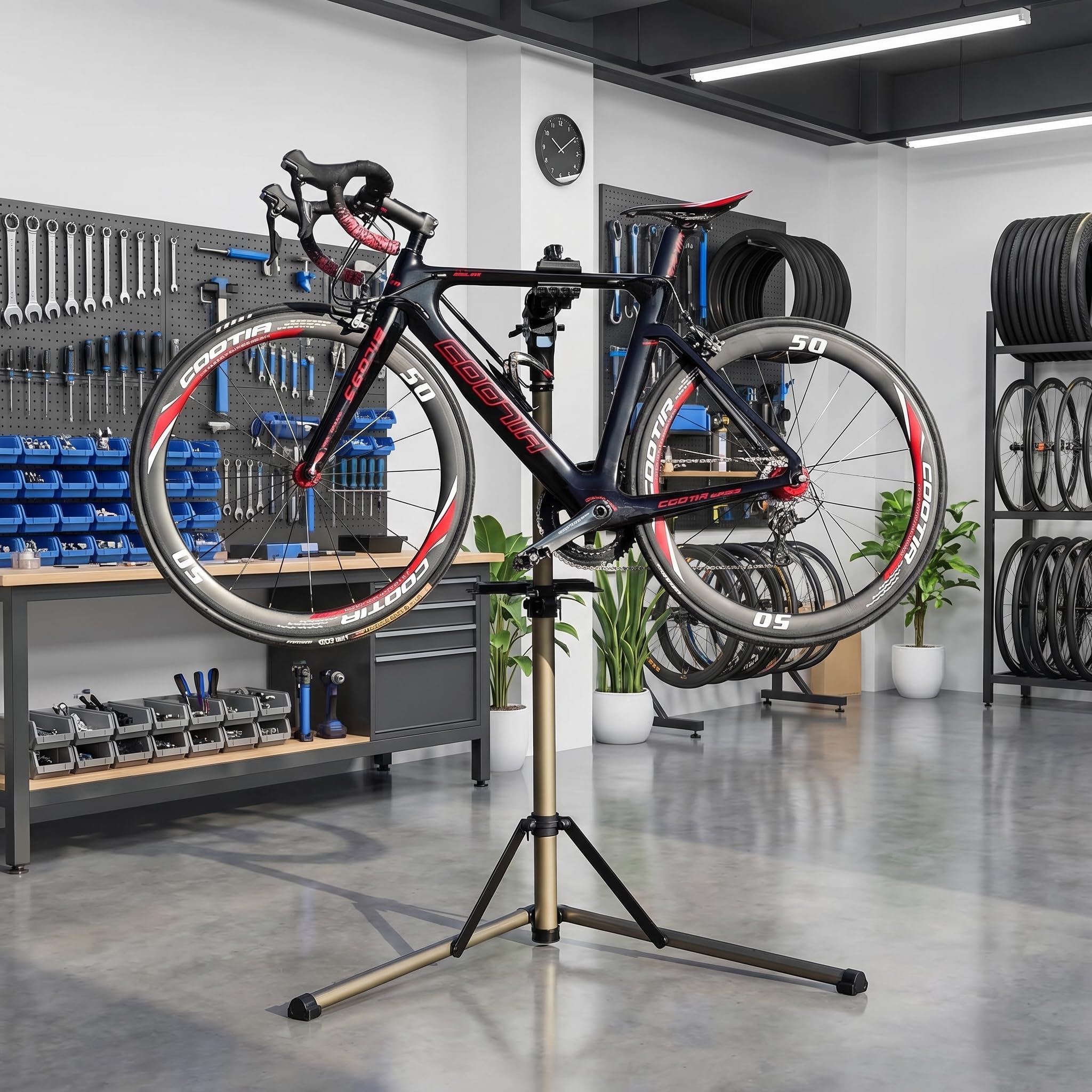 Cavalletto Da Lavoro Per Bici Homtas – Manutenzione, Montaggio E Riparazione – Telaio Display, Acciaio, Carico 45kg