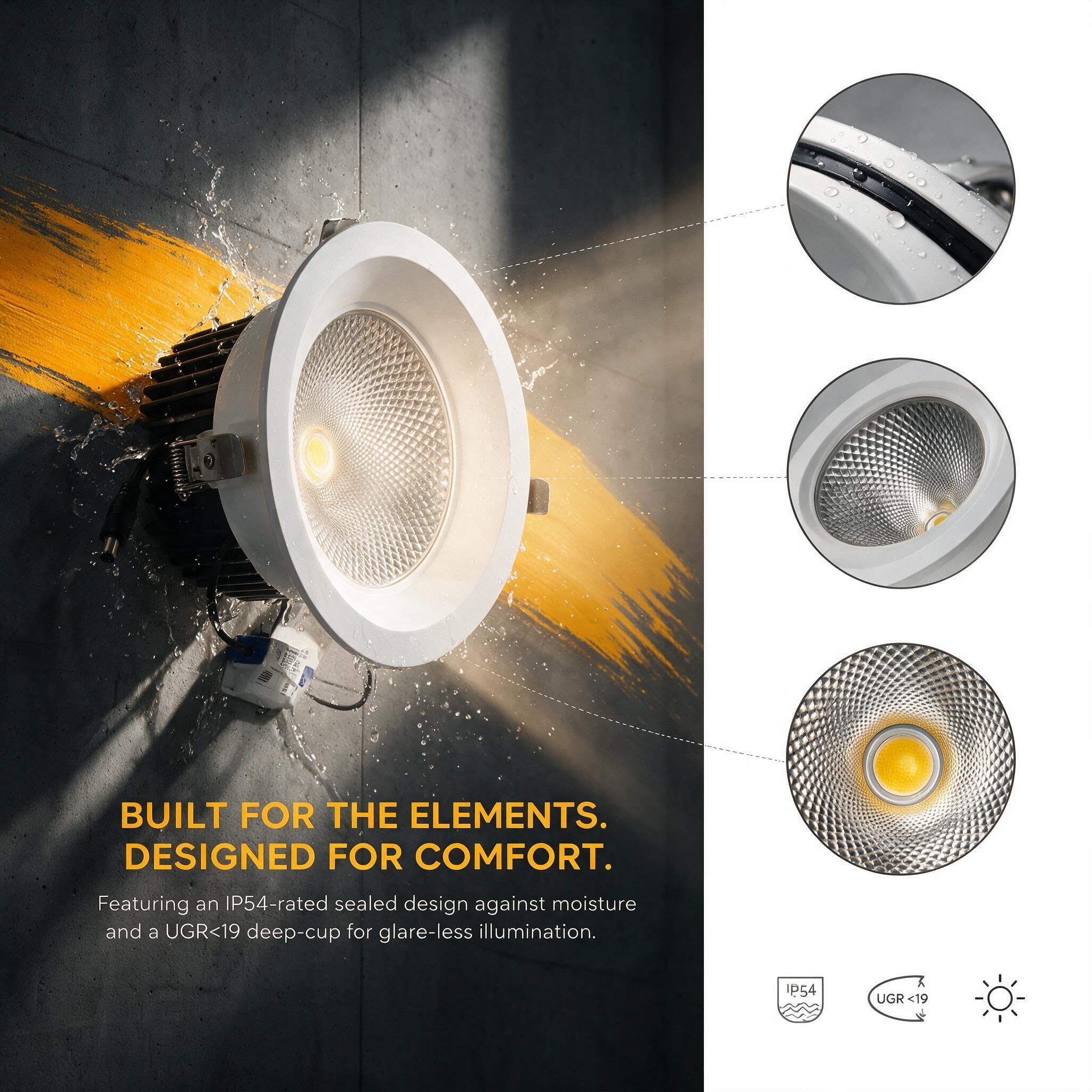 BARCELONA LED Downlight do Peixarias 30W Ø200mm IP54