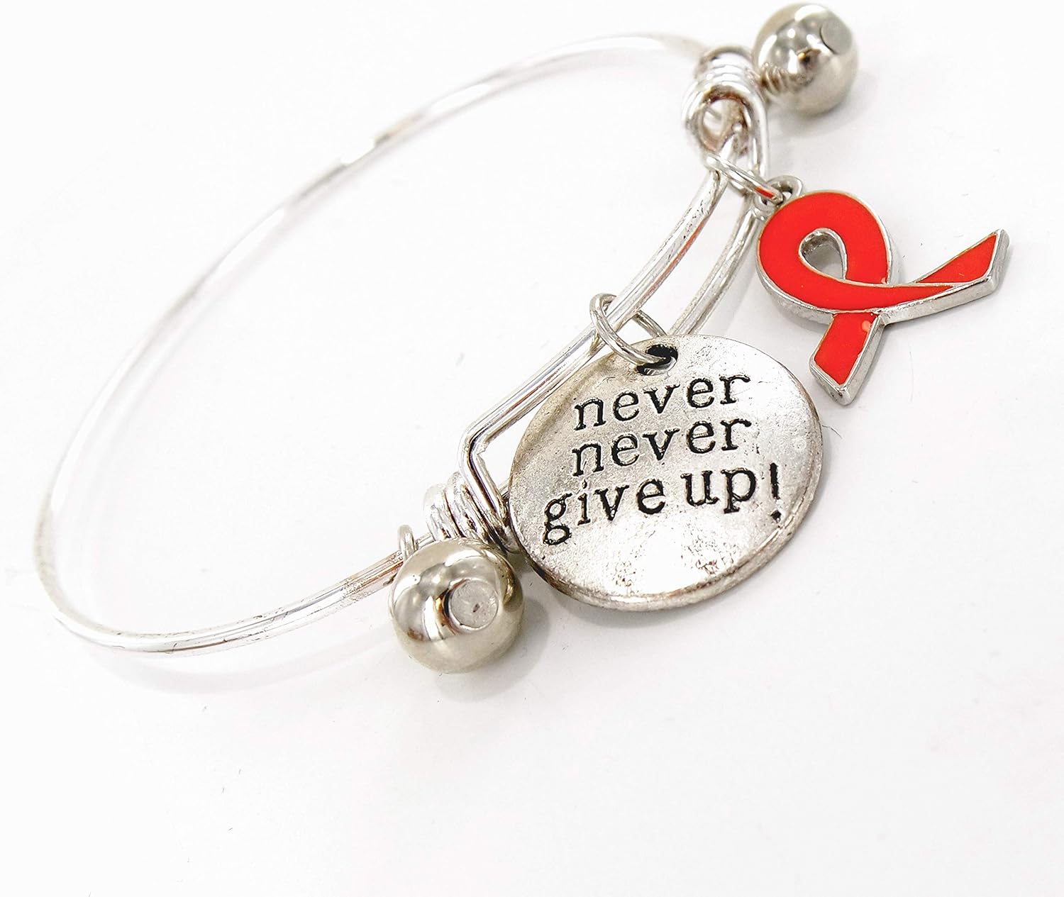 Awareness Bangles For Women - Cancer Awareness Bracelet Bangle - Positive Inspirational Message Charm Bangle 1 pc - Image 4