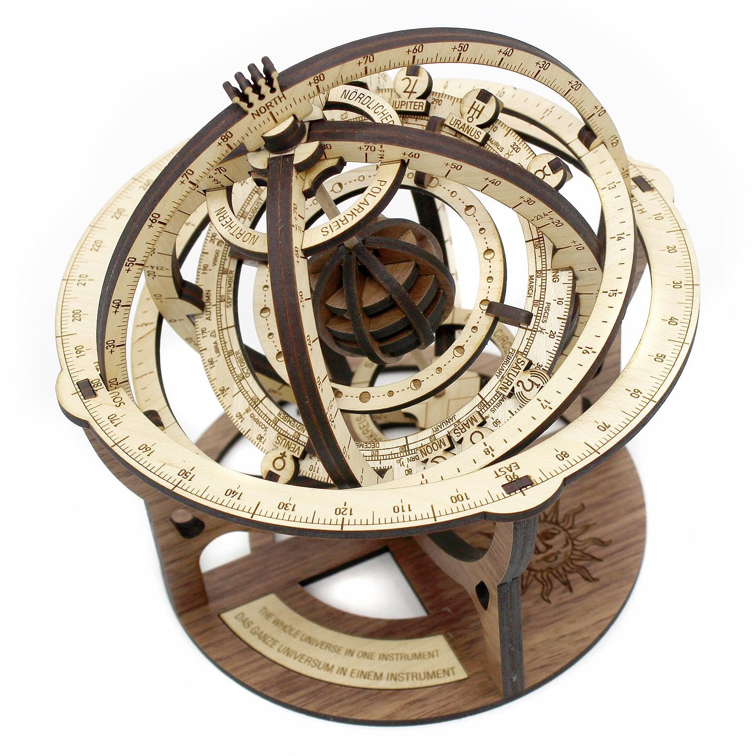 Bausatz Armillarsphäre Deluxe: Detaillierter Holz-Modellbausatz Einer funktionsfähigen Armillarsphäre in der hochwertigen Deluxe Edition.