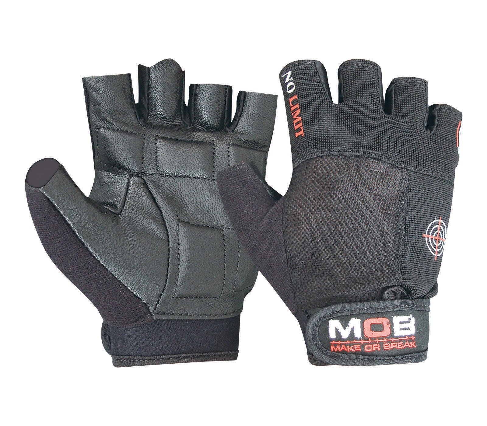 Make or Break LEATHER GLOVES PADDED PALM GYM CYCLING CYCLE BIKE TRAINING FITNESS SPORTS MULTI-PURPOSE (Black - M14, Medium)