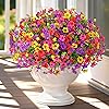 Yastouay Artificial Flowers for Outdoors, 14 Bundles UV Resistant Artificial Outdoor Flowers, Realistic Fake Outdoor Flowers Plant Faux Flowers for Outdoor Planters Front Porch Patio Window Box