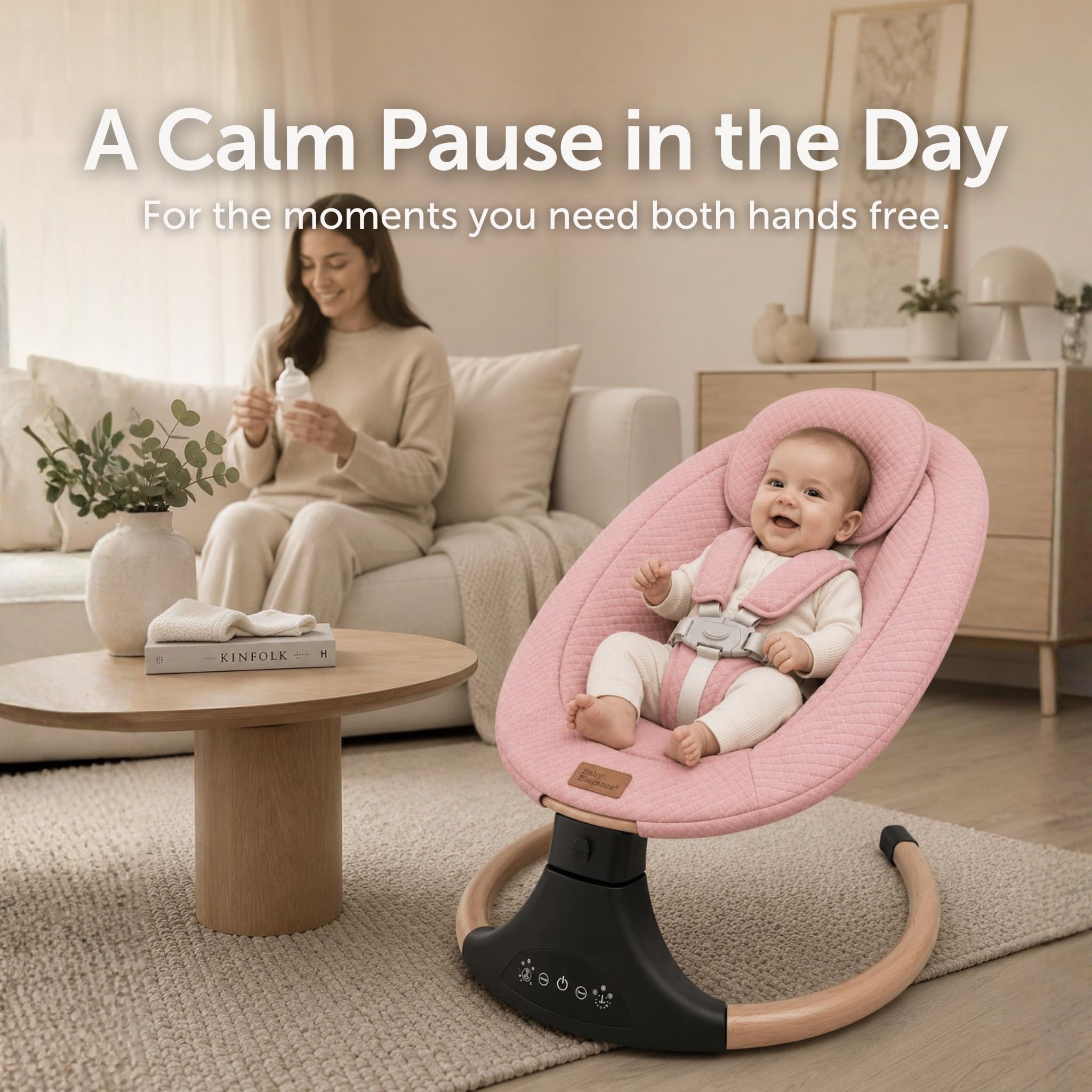 Allta - Sdraietta elettrica per bambini con comoda seduta di Baby Elegance | Sdraietta per bambini dalla nascita – 9 kg | dondolo con diverse velocità di oscillazione e melodie rilassanti | Regali per