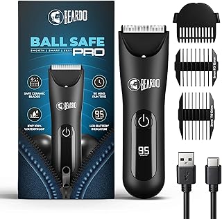 Beardo Ball Safe Pro Trimmer | Intimate Trimmer for Men | IPX7 Waterproof | Safe Ceramic Blades | 40mm T-Blade | 6000 RPM | 90 Min Runtime | Type-C Charging | Full Body Trimmer for Men