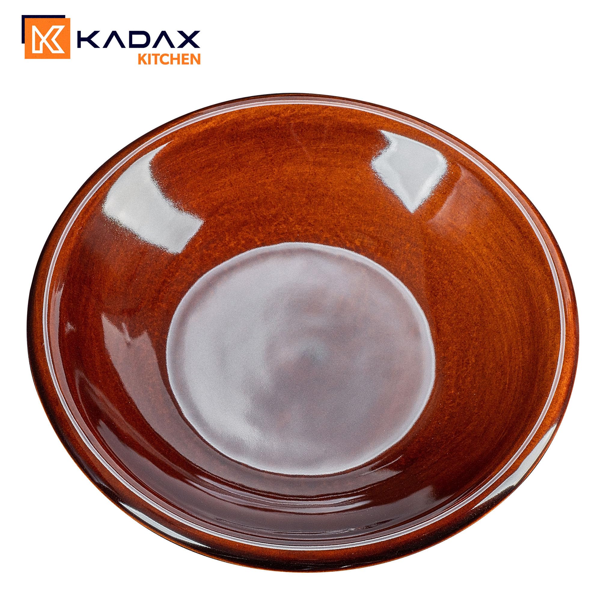 KADAX 6 platos llanos de arcilla con capa de cerámica, aptos para lavavajillas, platos llanos, para desayuno, tartas, postres (profundos, 6 unidades)