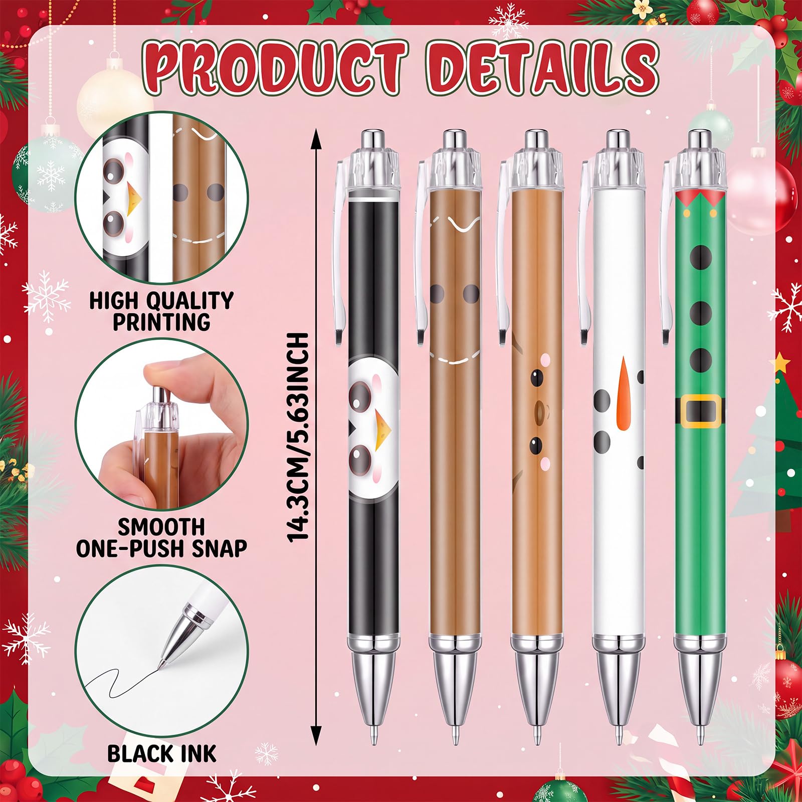 Sabary Lot de 12/24 carnets à spirale de Noël, cadeaux de Noël, stylos à bille, cadeaux pour employés, collègues, employés de vacances, fournitures de fête de Noël
