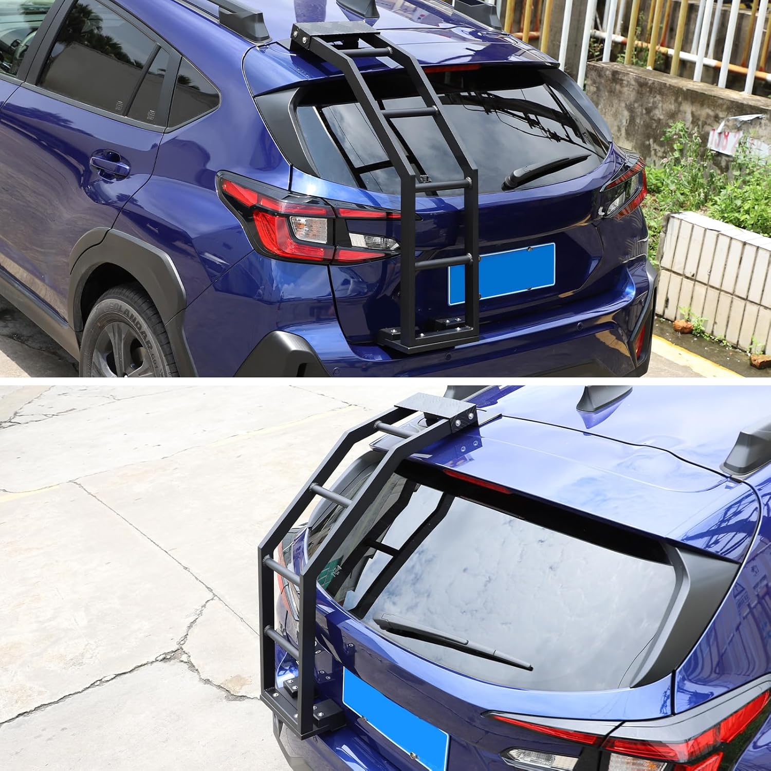 Car Tailgate Ladder Compatible with Subaru Crosstrek 2023 2024 Aluminum Tailgate Mounted Ladder Car Rear Door Ladder Climbing Mount Bracket Accessories