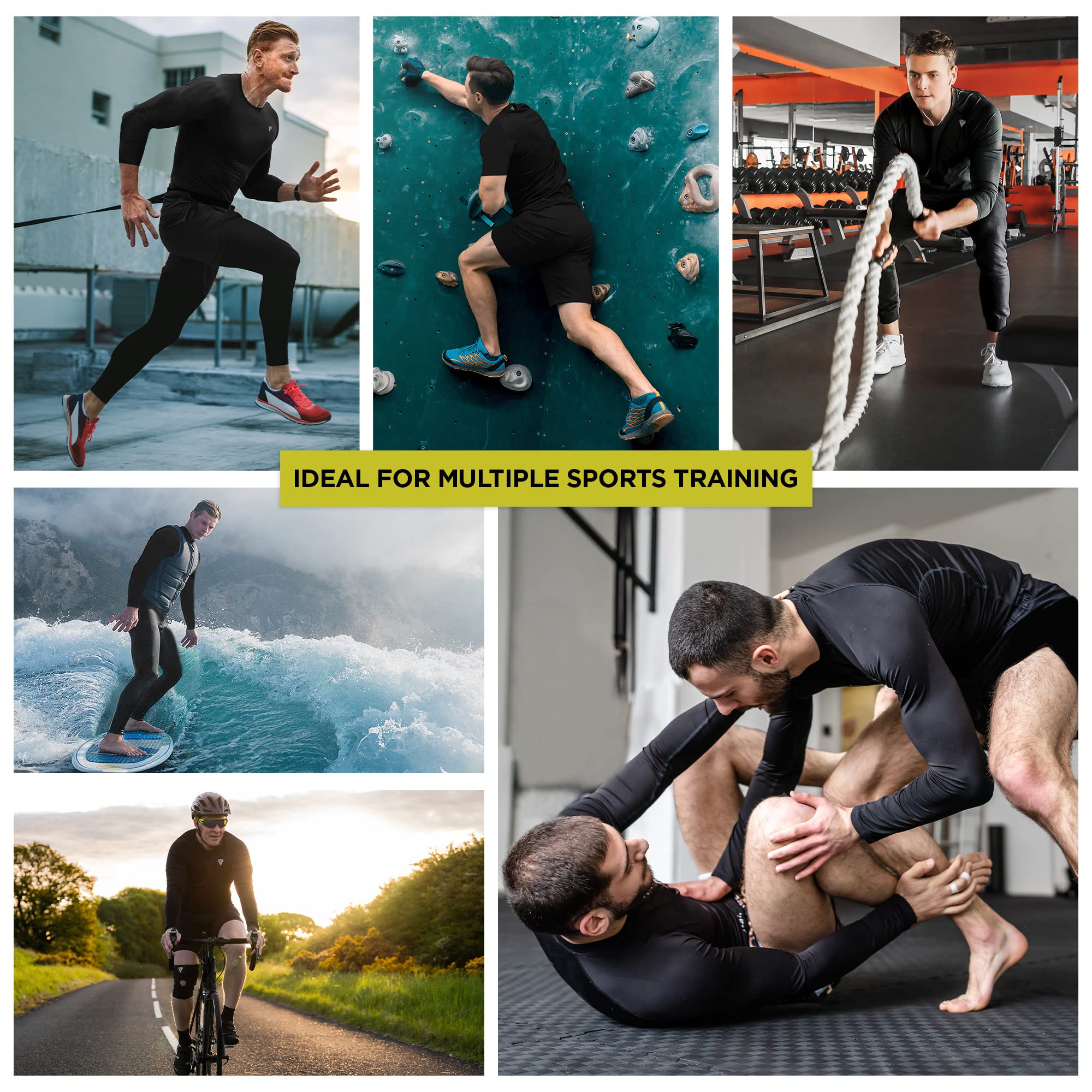 RDX Rash Guard Mens Gilet a Compressione Manica Lunga Quick Dry Muta Surf Swim Top MMA Training Sparring Gilet Termico per Ciclismo su Strada