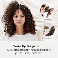 Vista 4 de Bedsure Funda de almohada de satén para cabello y piel Queen - Funda de almohada sedosa color marfil, paquete de 2 con cierre de sobre, similar a