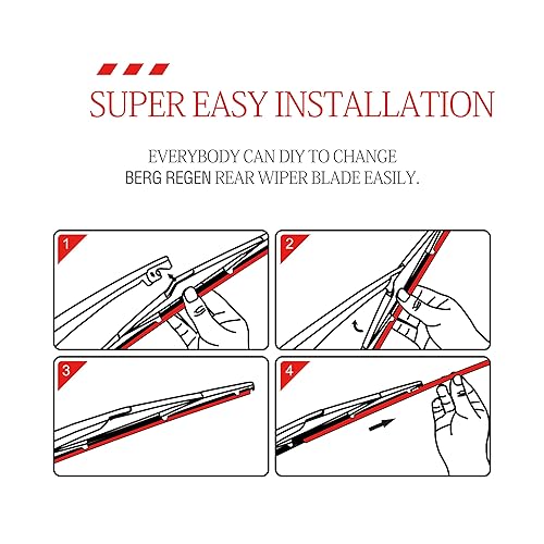 Miniatura 7 de Limpiaparabrisas trasero de silicona de 12 pulgadas (12-K) de repuesto para Hyundai Elantra 18 12-09 Tucson 15-10 para Kia Sportage 16-11