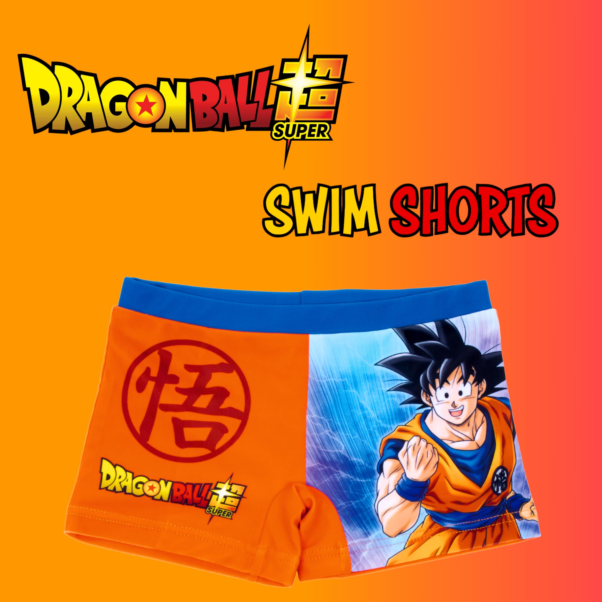 Dragon Ball Z Short de Bain pour Garçon, Maillot de Bain, Boxer de Bain pour Garçon, Goku et Son Gohan Short de Bain Natation, Tailles 2 a 6 Ans