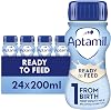 Aptamil 1 First Infant Baby Milk Ready To Use Liquid Formula, From Birth, White, 200 ml, (Pack Of 24)