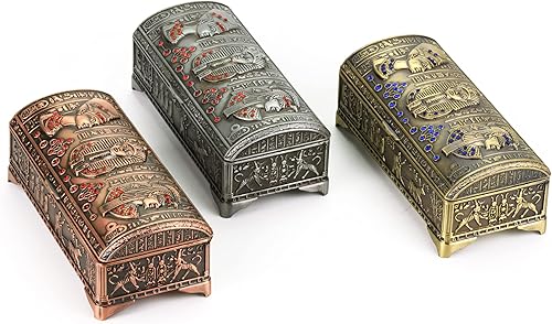 Miniatura 5 de NileCart Joyero decorativo de metal antiguo de estilo egipcio fabricado en Egipto (cobre antiguo)