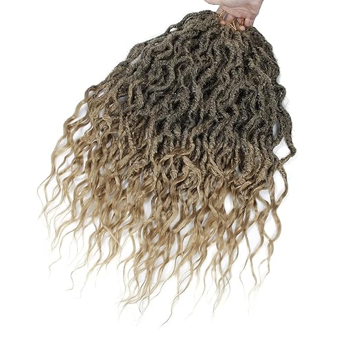 Miniatura 84 de 8 paquetes de rastas de cabello sintético de ganchillo de 18 pulgadas, rastas sintéticas bohemias con extremos rizados, cabello de ganchillo suave