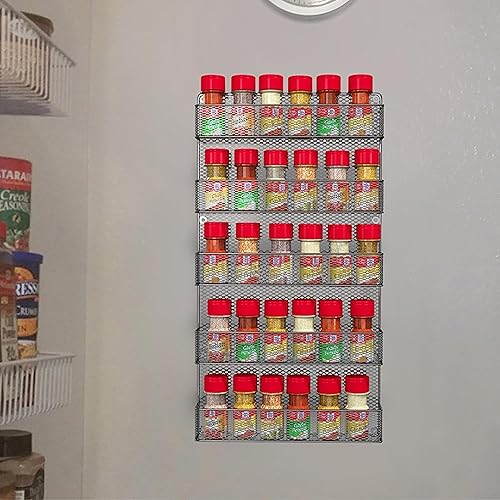 Miniatura 4 de Organizador de estante para especias  Estilo de alambre rústico - Gran espacio de almacenamiento para despensas, armario y cocina - 5 estantes