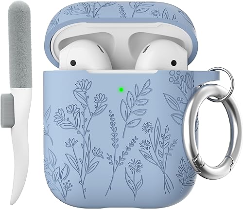 Miniatura 8 de Maxjoy Funda para AirPods, funda transparente para AirPods, bonita funda suave y transparente para AirPod de 2ª generación para mujeres, con clip