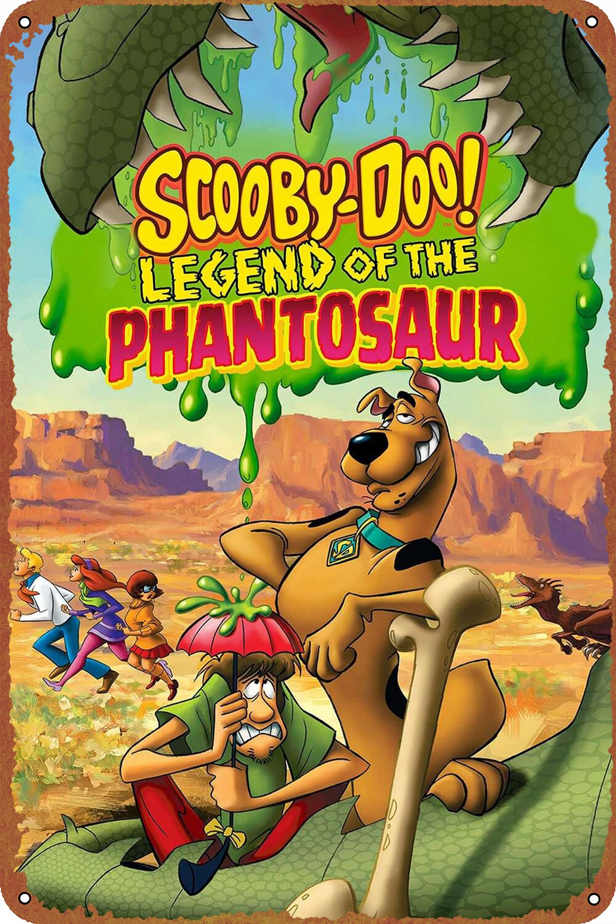 KIVYYB Scooby-Doo! Legend of the Phantosaur Movie Poster Tin Sign Cafe bar Home Wall Art Decoration Retro Metal Tin Sign 8x12 inch