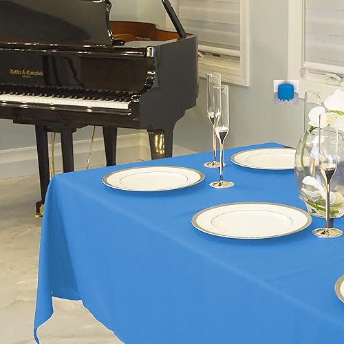 Miniatura 3 de Kadut Paquete de 2 manteles rectangulares (60 x 84 pulgadas), color burdeos para mesa de 6 pies, tela resistente, lavable a máquina, para fiestas,