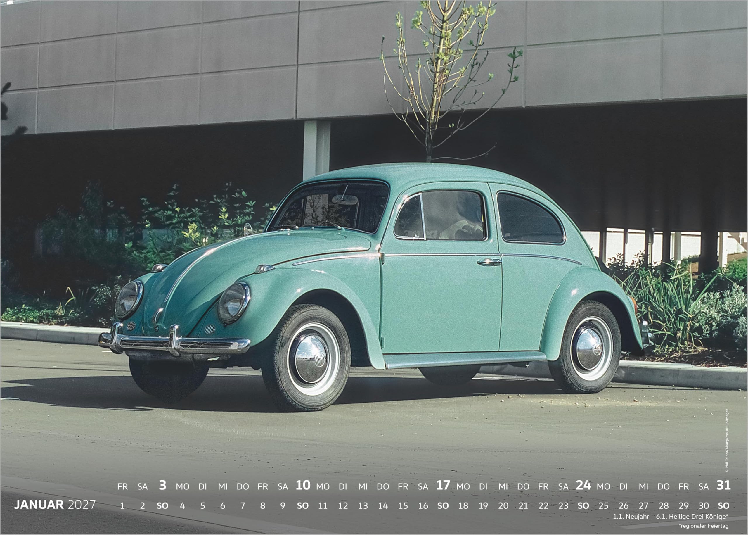 VW Käferkalender 2027: Wandkalender 50x70 cm mit VW Käfer Motiven und deutschem Kalendarium