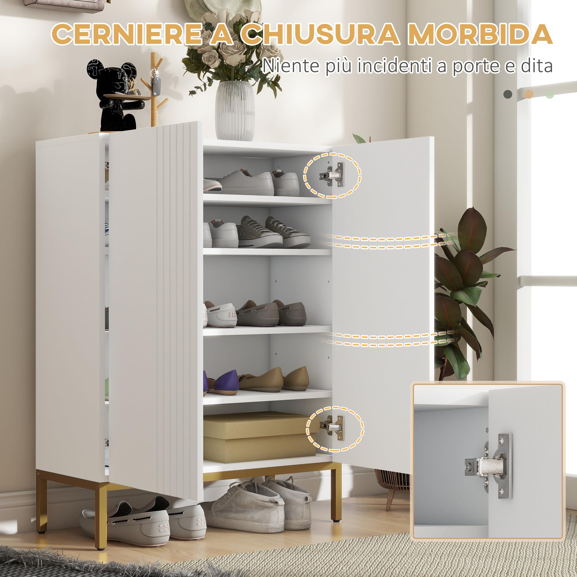 Scarpiera Modulare 4x8 Ripiani Fai Da Te - Organizer Scarpe 163x32x124 Cm - Foto 4