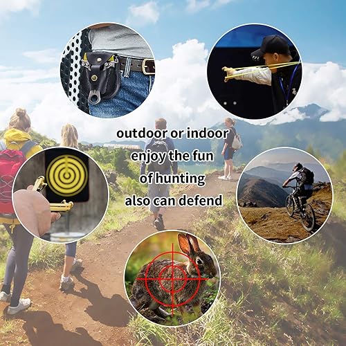 Miniatura 8 de Slingshot, tirachinas de metal profesional de caza con bandas de lanzamiento resistentes, catapulta de alta velocidad