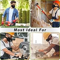 Vista 6 de BASE CAMP Paquete de 2 mascarillas antipolvo Upgrade M Plus, transpirables, reutilizables, con 6 filtros de carbón activado para carpintería