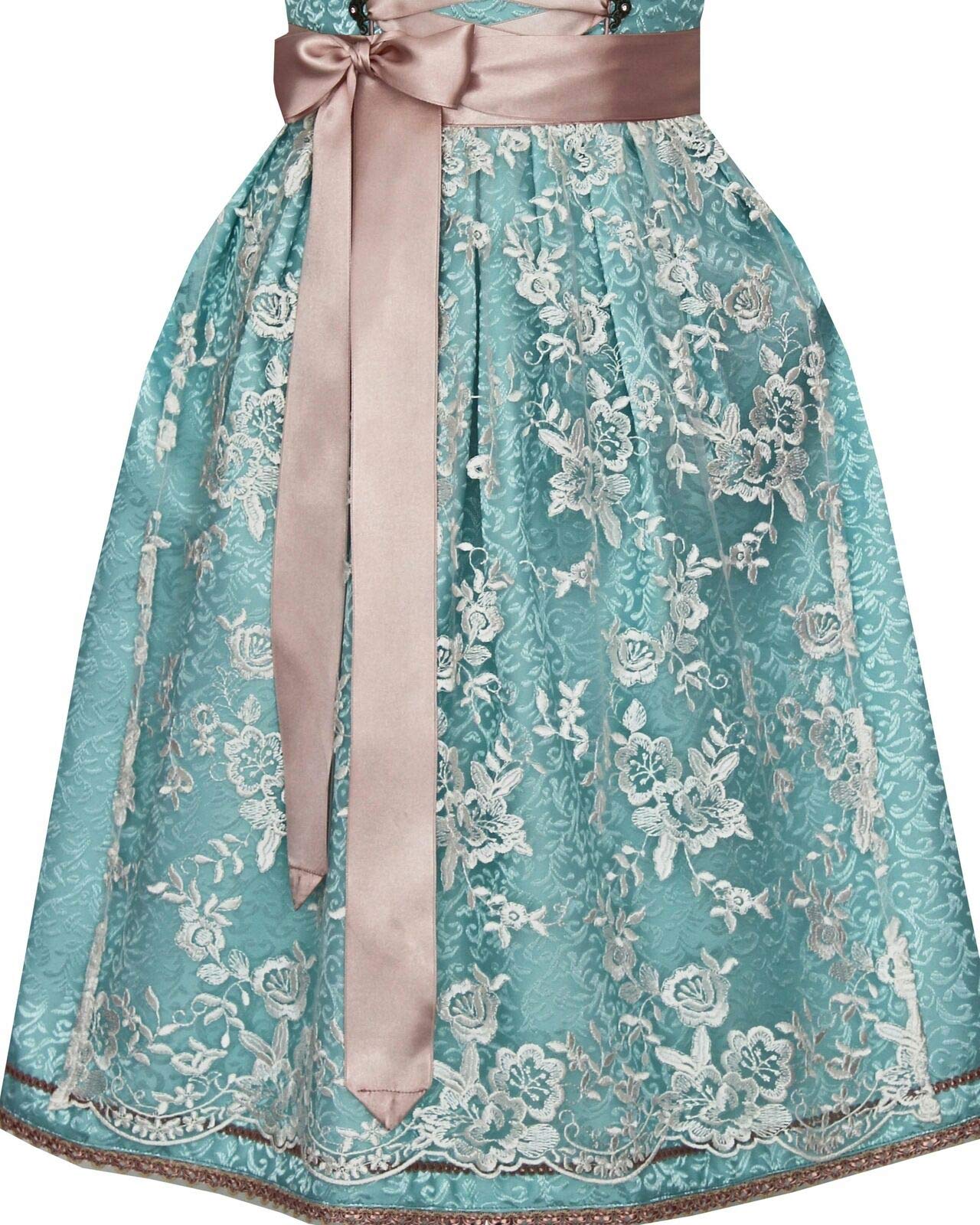 Alpenmärchen Midi Dirndl aus Exklusiver Kollektion inkl. Spitzenschürze Gr.32-54 - ALM761