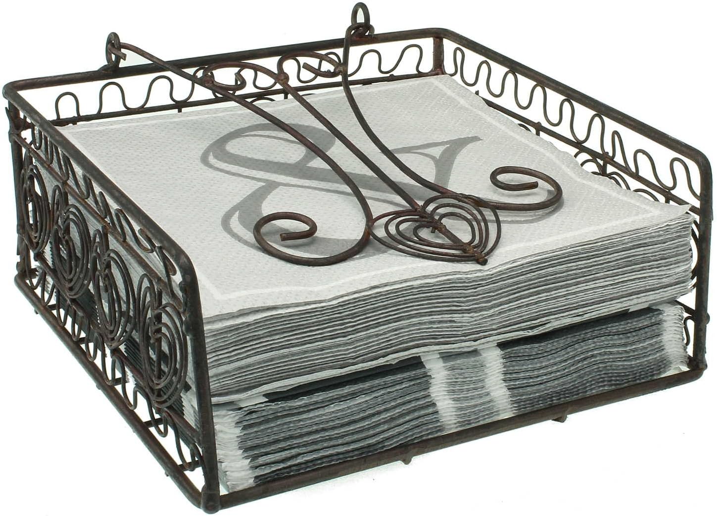 MACOSA Vintage Klorollenhalter Mit Ablage – Dunkelrost Metall, Landhaus-Stil Fürs Badezimmer