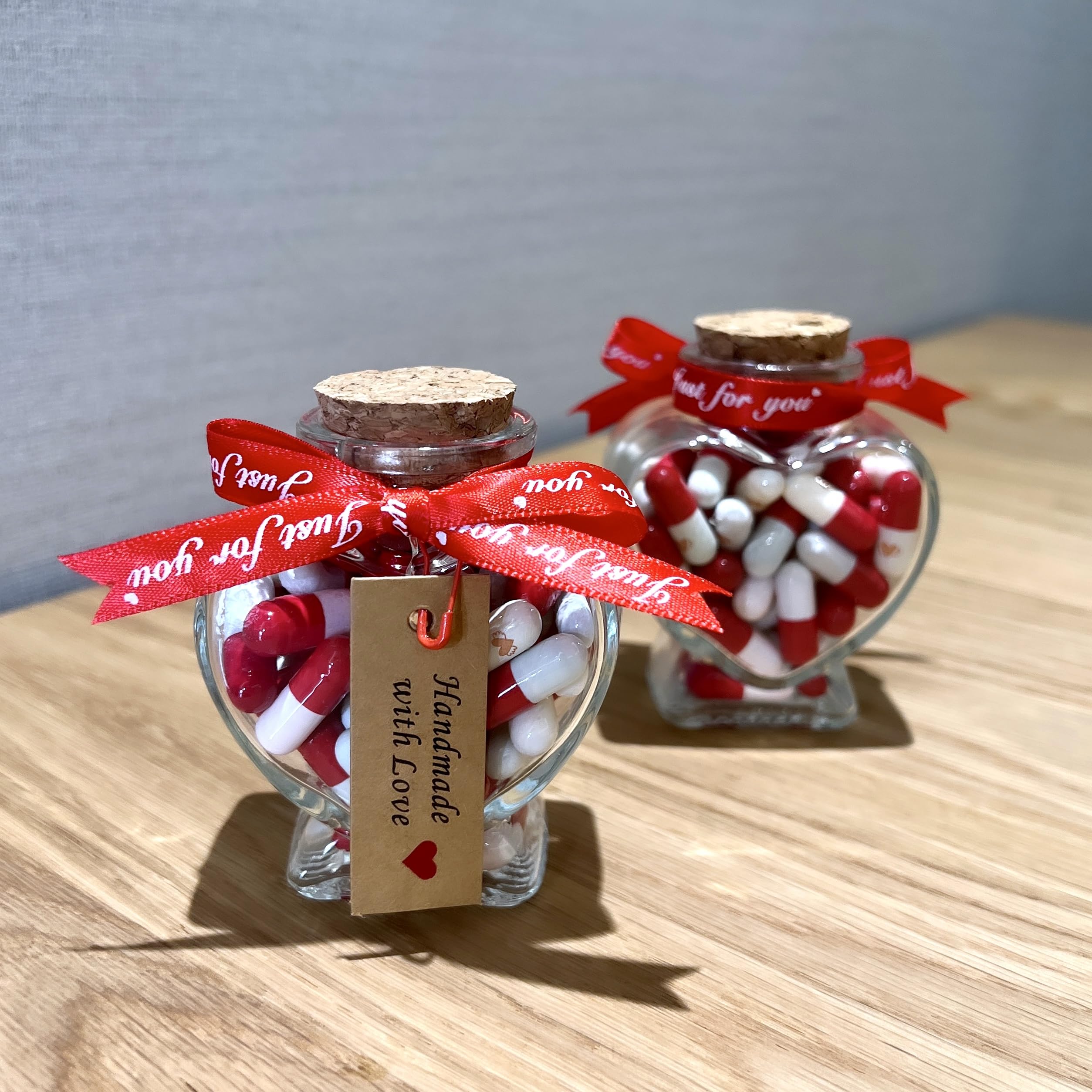 Capsule con Messaggio in Bottiglia, Regalo San Valentino Fidanzato/Fidanzata, Scatola Regalo, Rosso