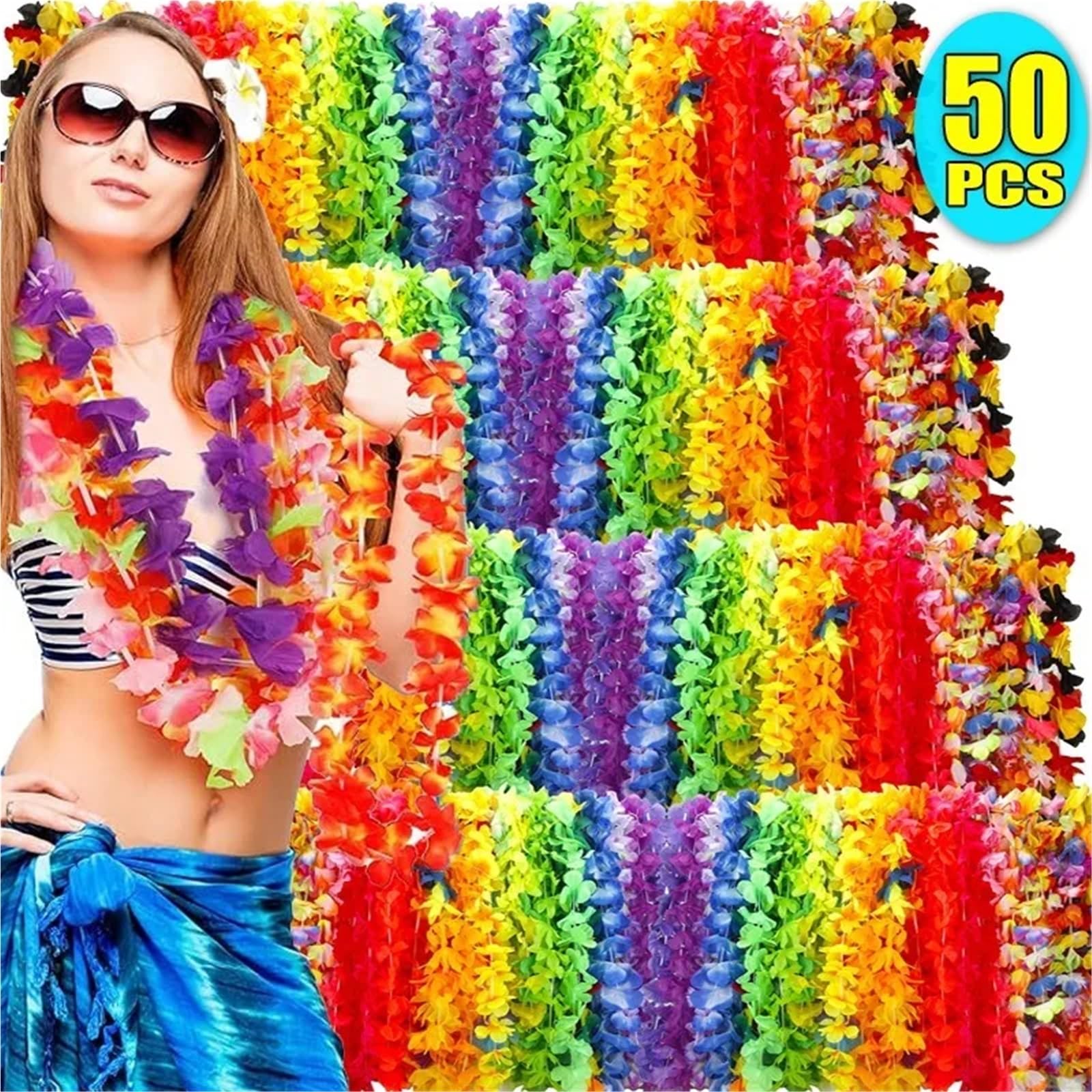 Hawajska garlanda, Hawajski wianek ze sztucznych kwiatów Girlanda Naszyjnik Lei Multicolor 20/30/50 szt
