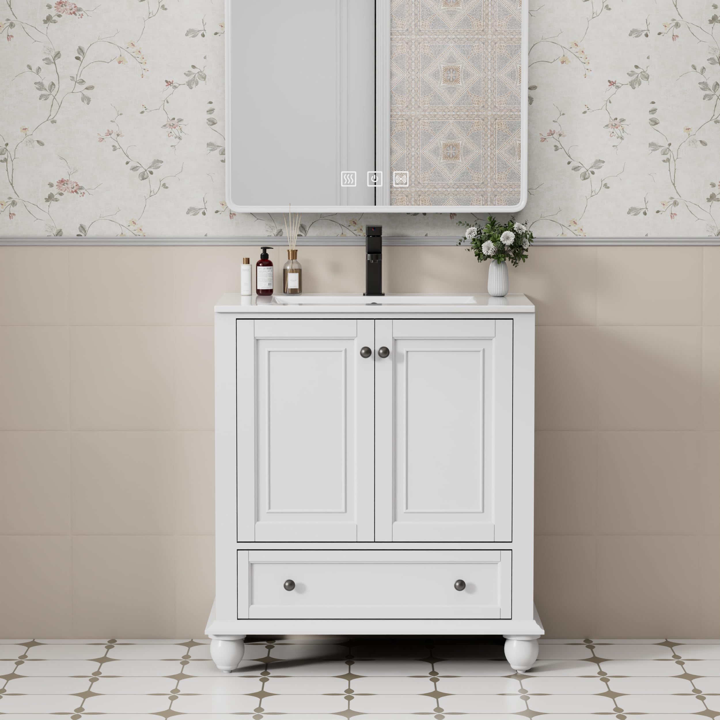 Amazon.com: eclife 30" Bathroom Vanity Sink Combo Vintage Style with ...