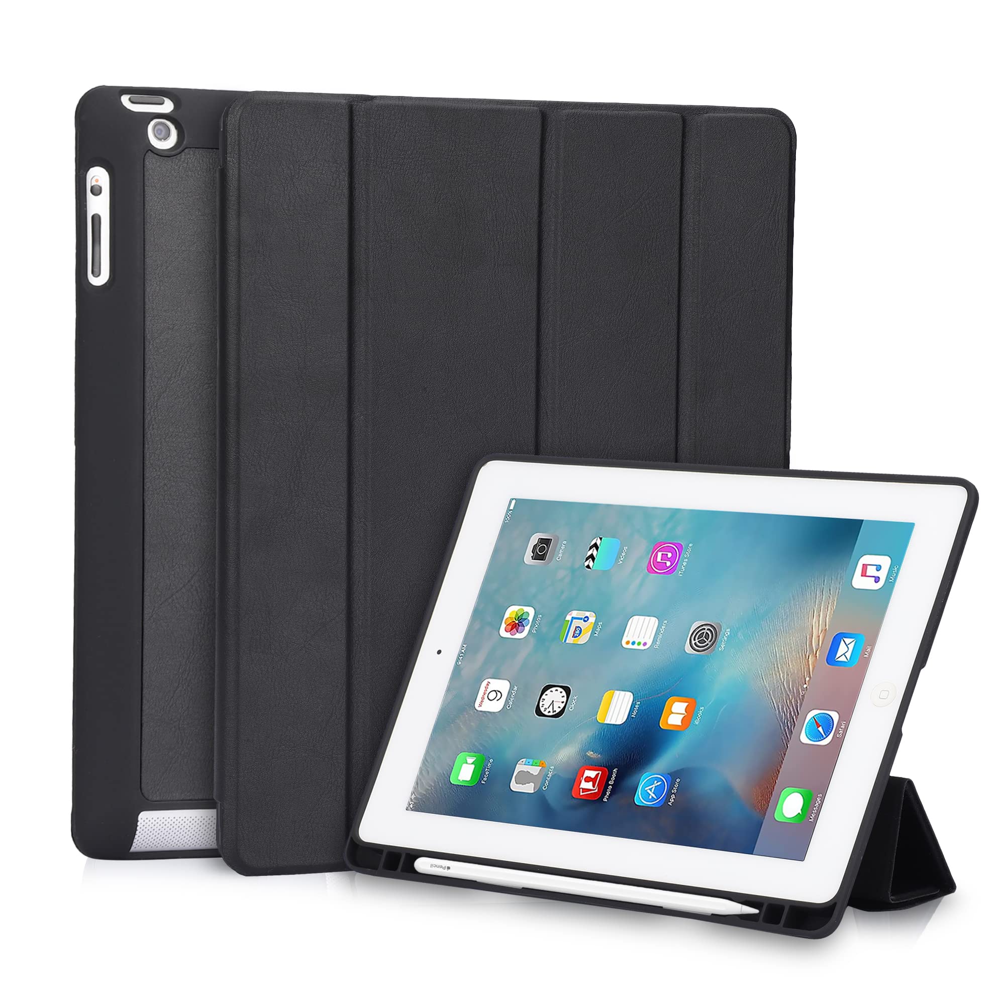 e kysa basics Smart Leather Case Cover with Pencil Holder for Apple iPad 2/3/4, 9.7 inch - Black (B09WG5CHDD) Amazon Price History, Amazon Price Tracker