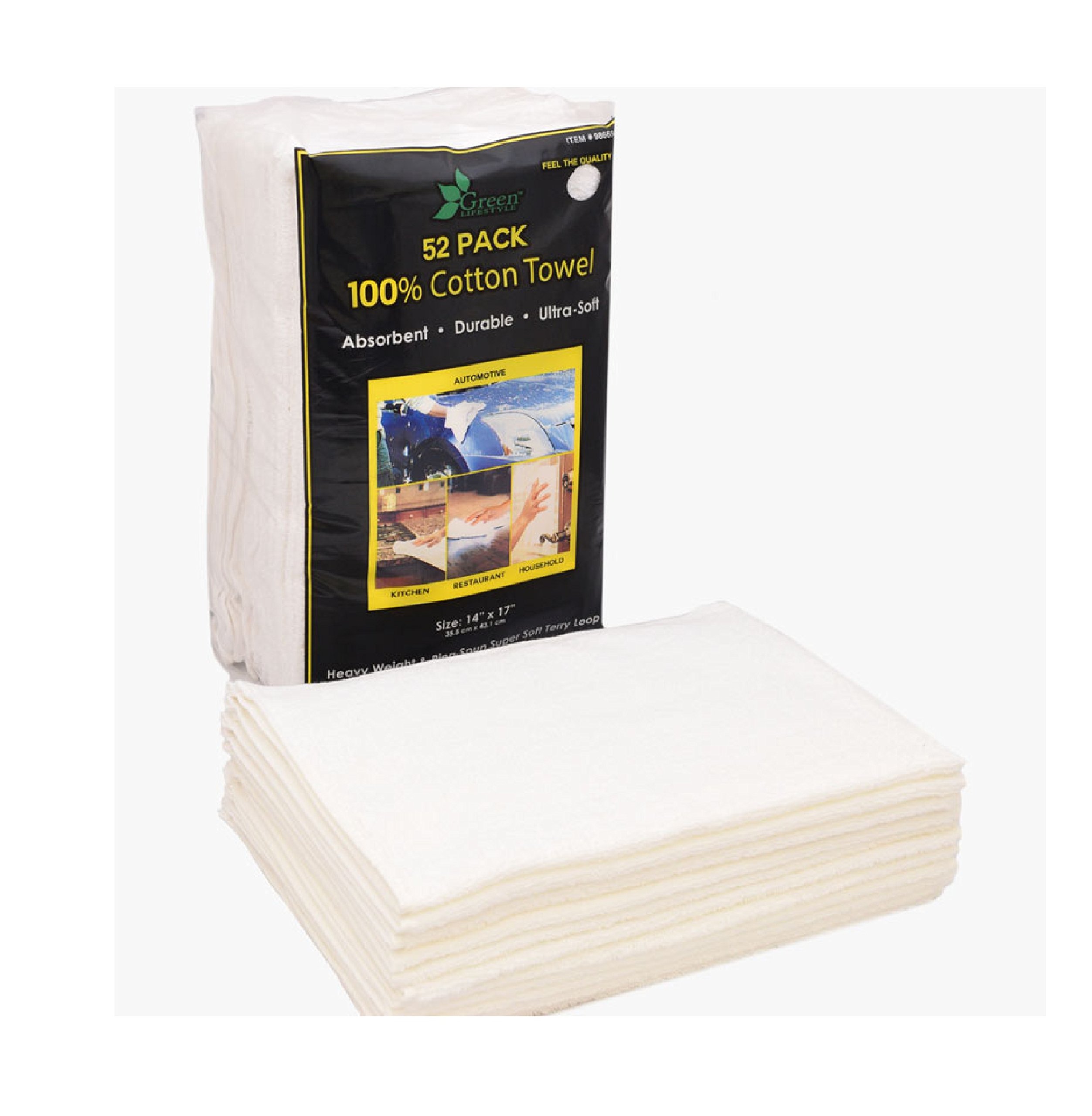 Unitex Multipurpose Cotton Terry Towels - 52 Pack