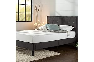 Zimus Queen-Size Upholstered Bed Frame with Wood Slat Support