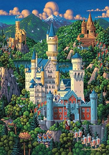 Buffalo Games - Dowdle - Castillo de Neuschwanstein - Rompecabezas de 300 piezas grandes para adultos rompecabezas desafiante perfecto para noches