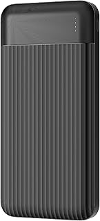 شاحن باور بانك MX-PB124 بمنفذ USB ومنفذ USB نوع سي ومنافذ شحن مايكرو متوافق مع مختلف الموبايلات، بسعة 10000 مللي أمبير في الساعة من موكسوم، لون أسود