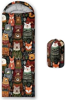 AILONEN Cartoon Camping Sleeping Bag for Boys Girls Adults,Lightweight & Waterproof,3 Season Warm & Cold Weather,Portable,Printed Sleeping Bag,Traveling,Camping,Hiking