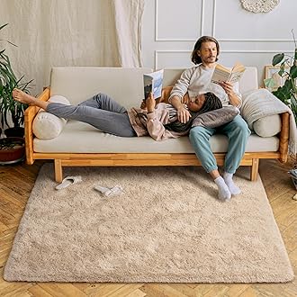 Chicrug Soft Area Rugs for Bedroom Living Room Plush Fluffy Rug 3x5 Feet, Shag Furry Area Rug Carpet Non Shedding for Nursery Children Kids Girls Room Home Decorative, Camel