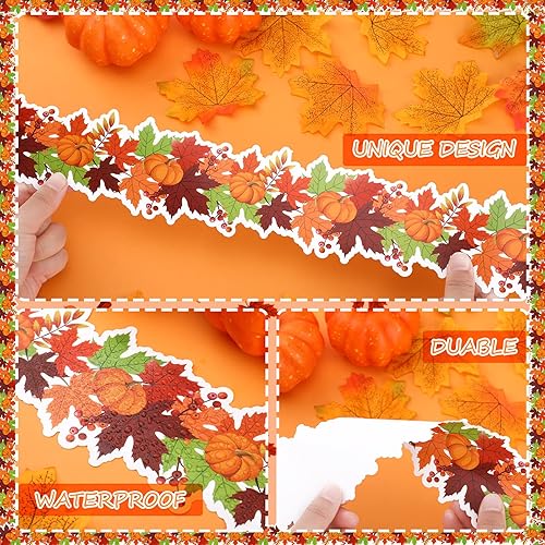 Miniatura 10 de Tablero de anuncios de Acción de Gracias de 65.6 pies, borde para tablón de anuncios de otoño, calabaza, otoño, borde para tablón de anuncios para