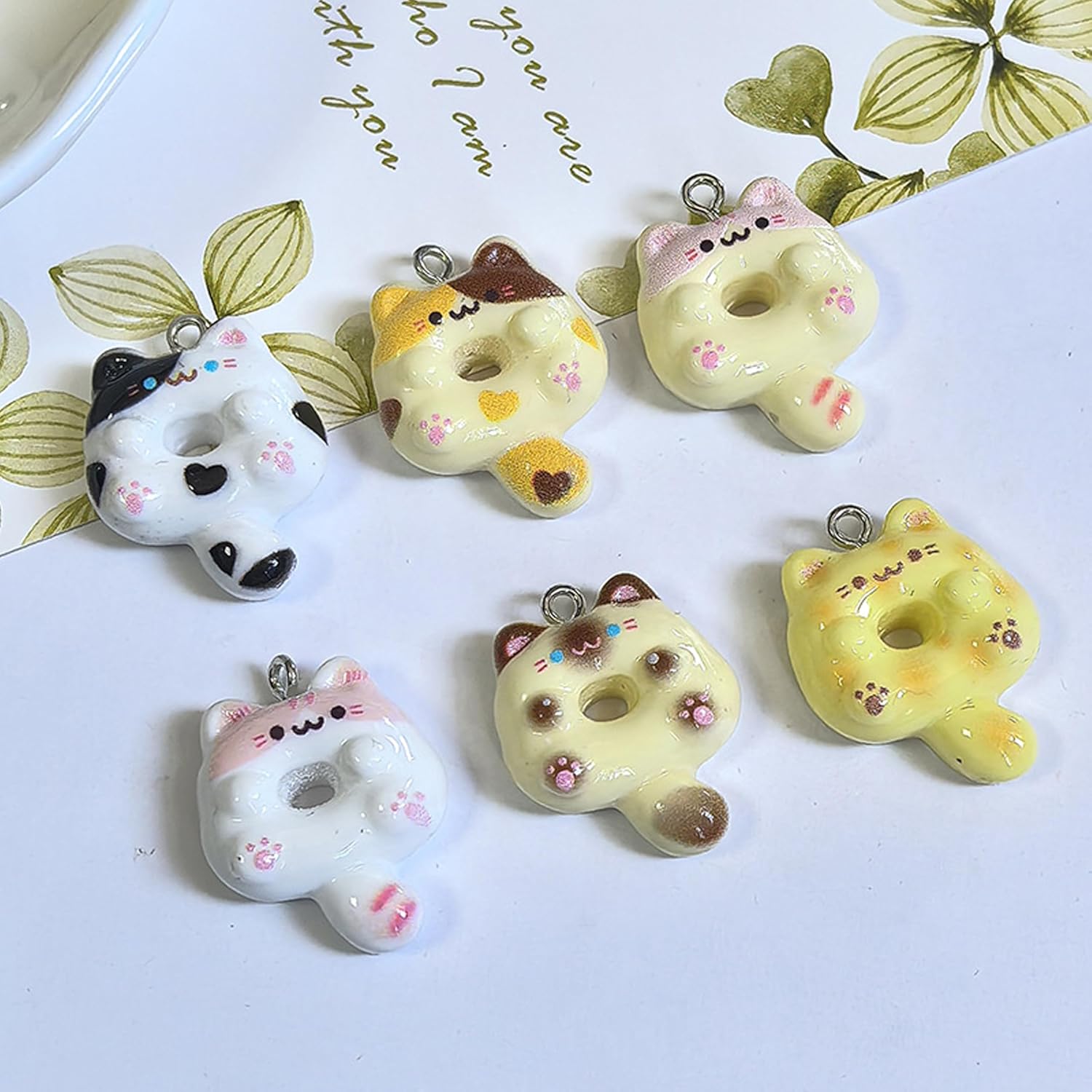 Donut Charms Cat Charms for Jewelry Making and Crafting - Cute Animal Charm for Keychains Bracelets Earrings Necklaces Crafts - Image 3